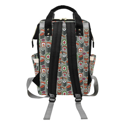 Sushi Print Design LKS301 Diaper Bag Backpack