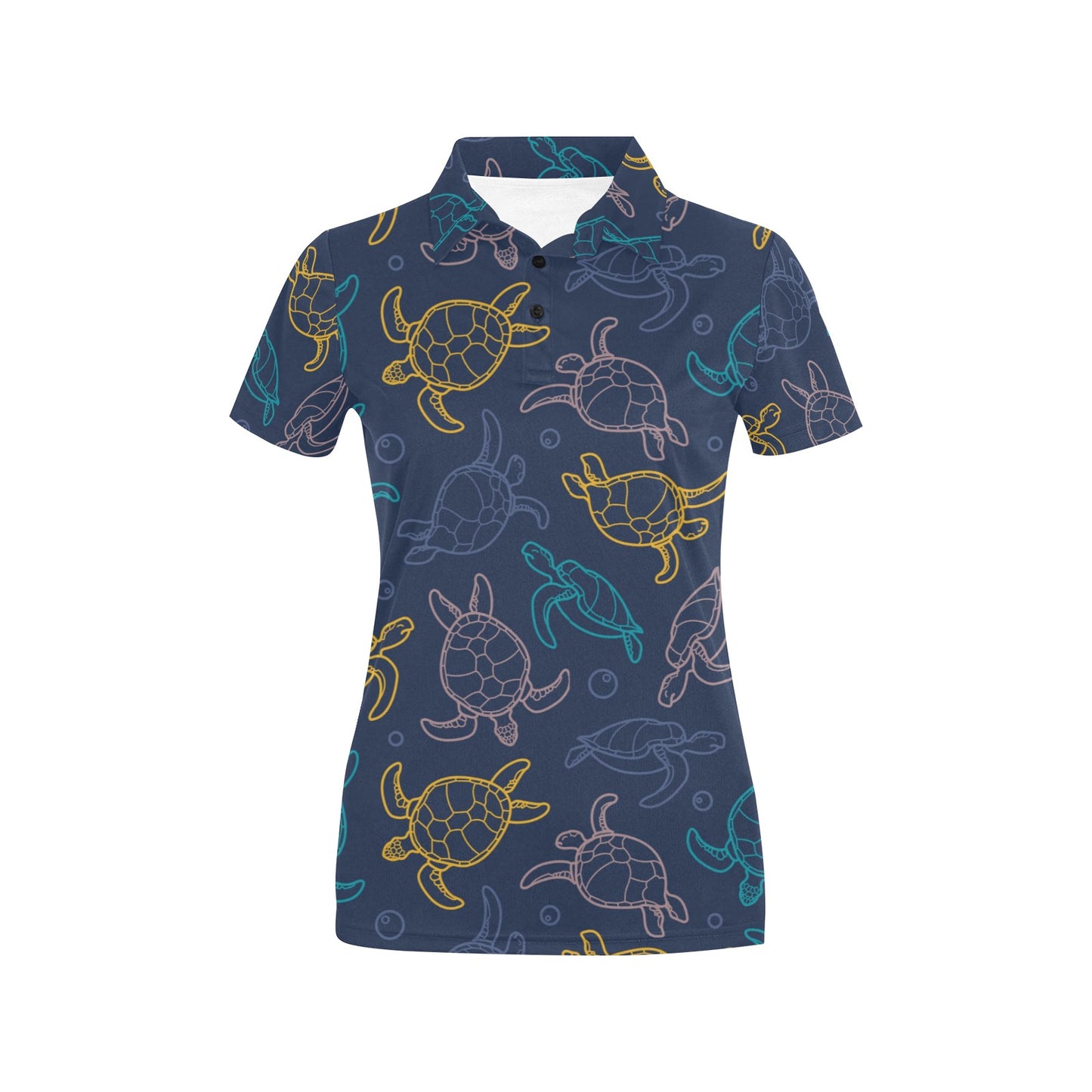 Sea Turtle Baby Print Women's Polo Shirt