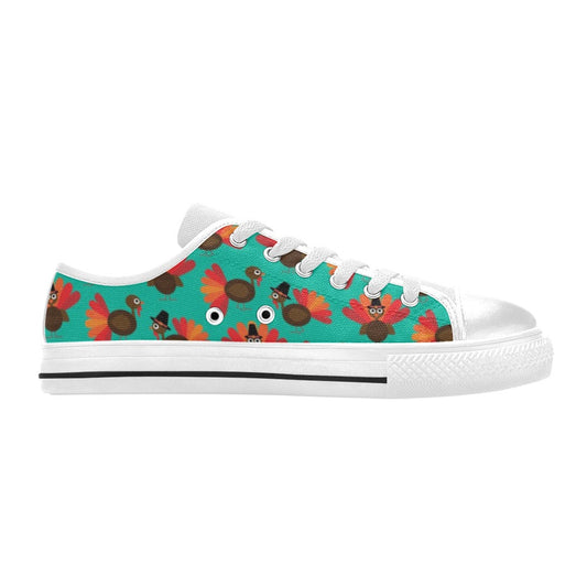 Turkey Print Design LKS402 Women's White Low Top Shoes