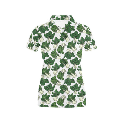 Bok Choy Pattern Print Design 02 Women's Polo Shirt