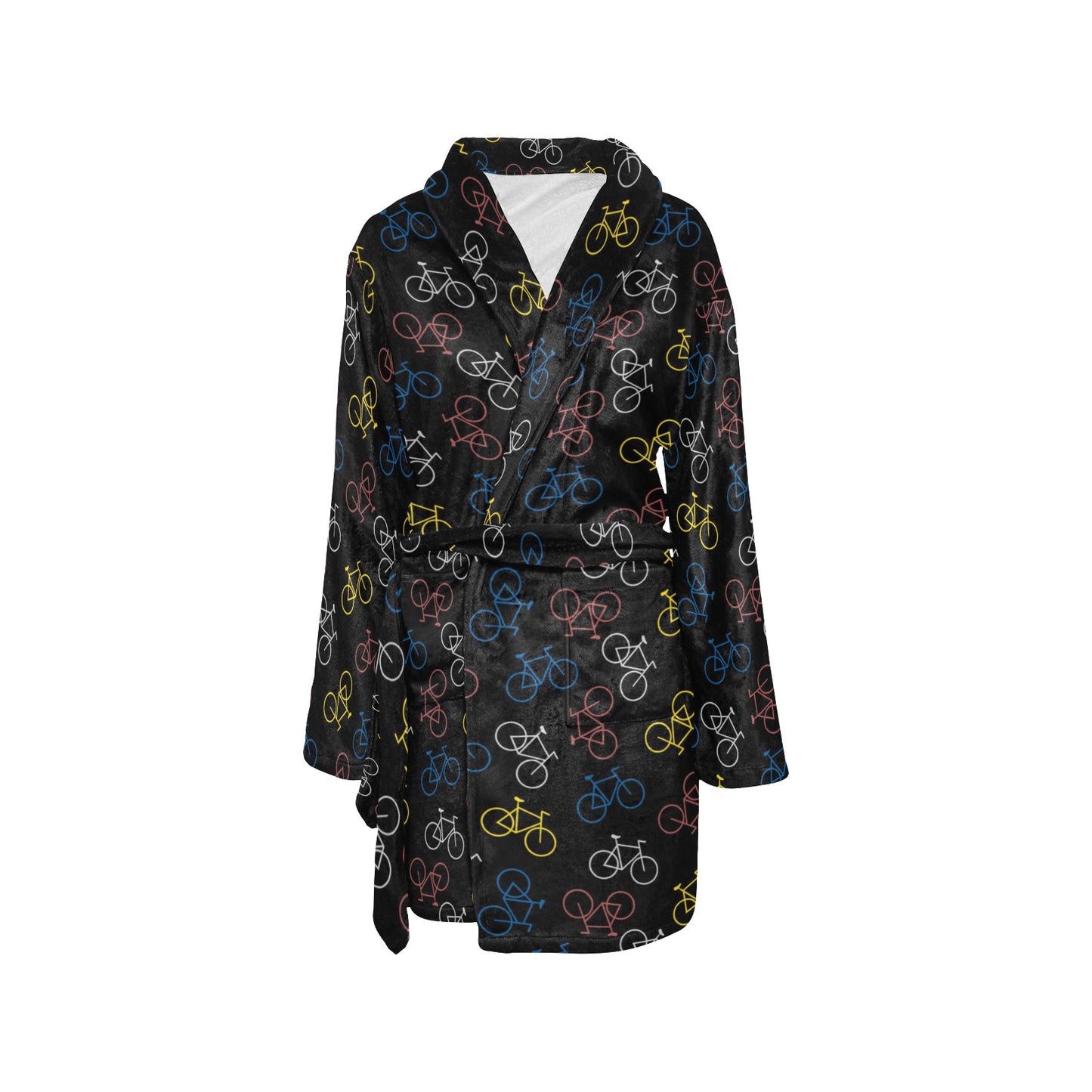 Bicycle Pattern Print Design 03 Women's Fleece Robe