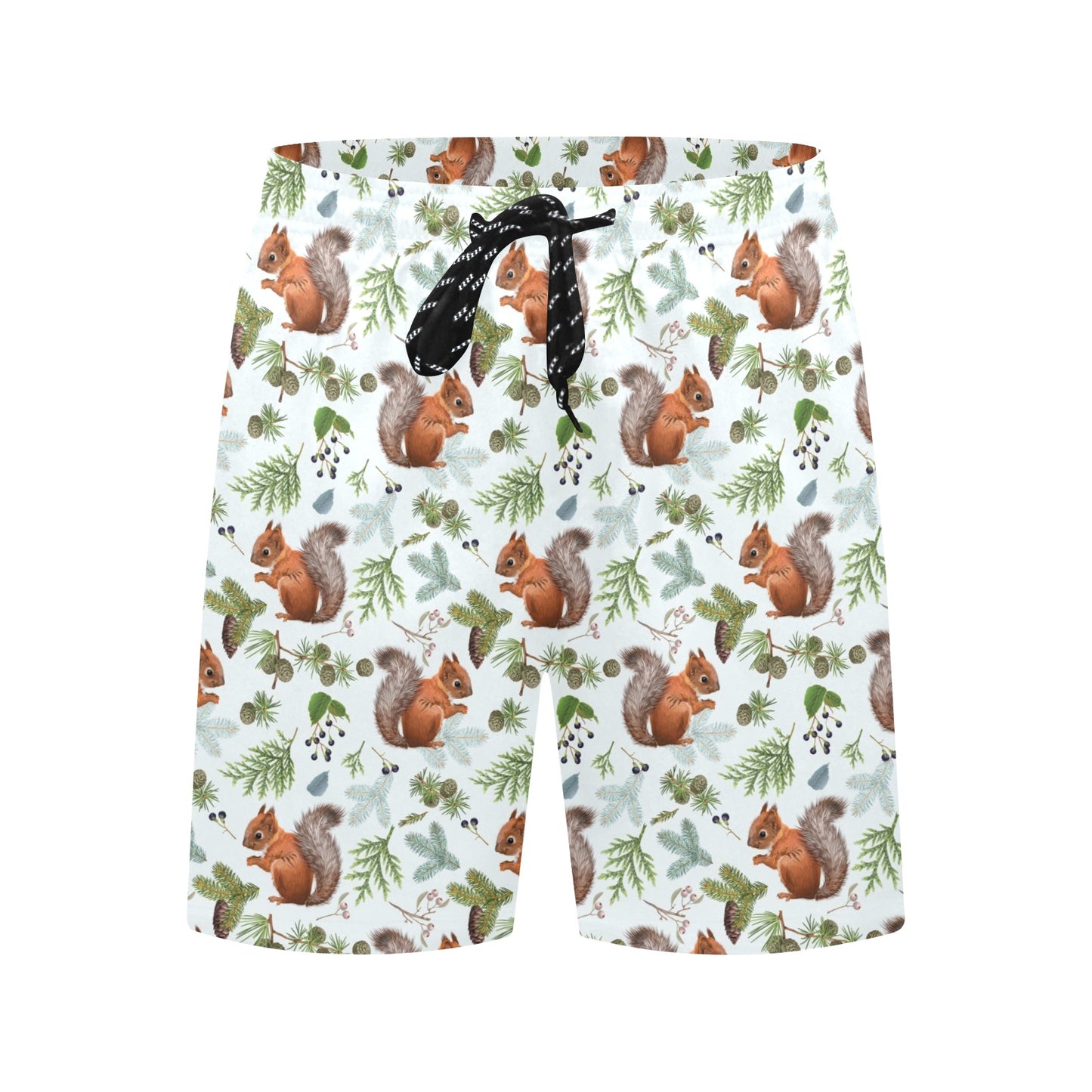 Squirrel Print Design LKS308 Men's Swim Trunks Beach Shorts