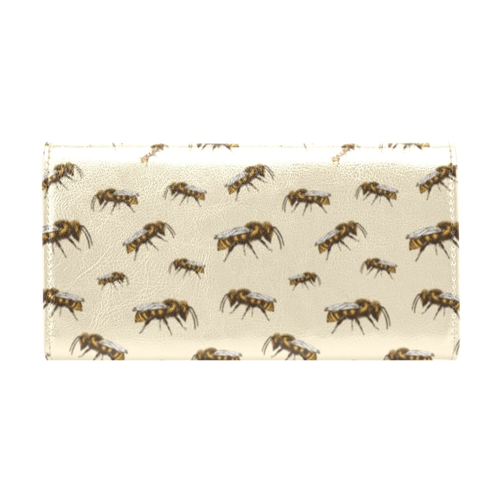 Bee Print Design LKS306 Women's Trifold Wallet