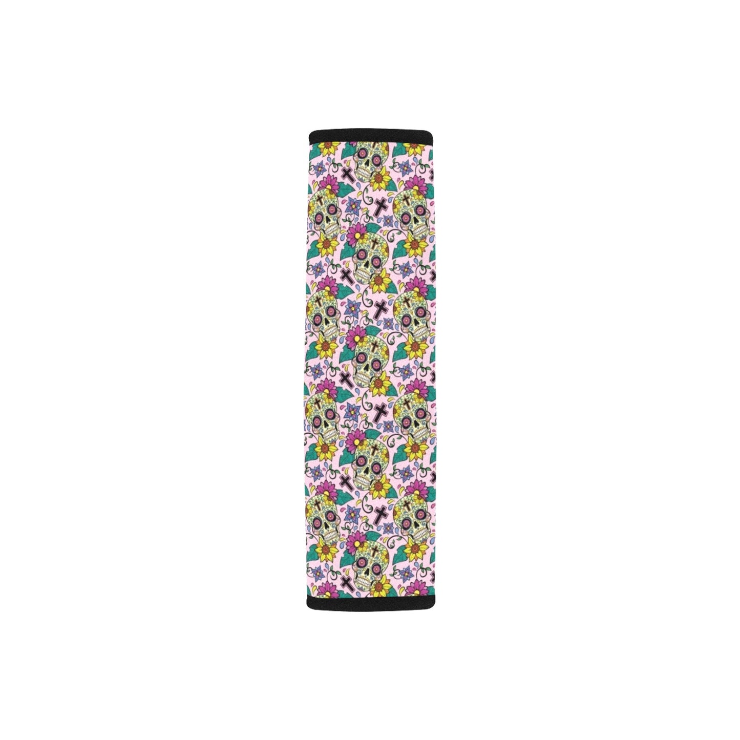 Sugar Skull Print Design LKS307 Car Seat Belt Cover