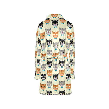 Cat Pattern Print Design 05 Women's Fleece Robe