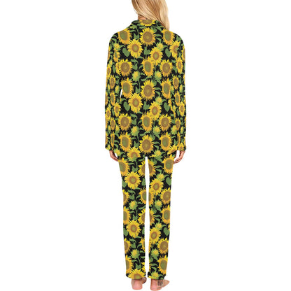 Sunflower Print Design LKS302 Women's Long Pajama Set