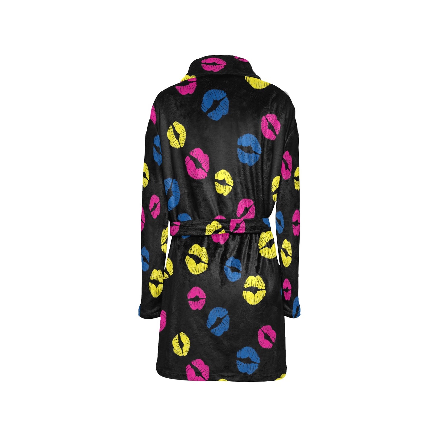 Lip Neon Color Pattern Print Design 01 Women's Fleece Robe