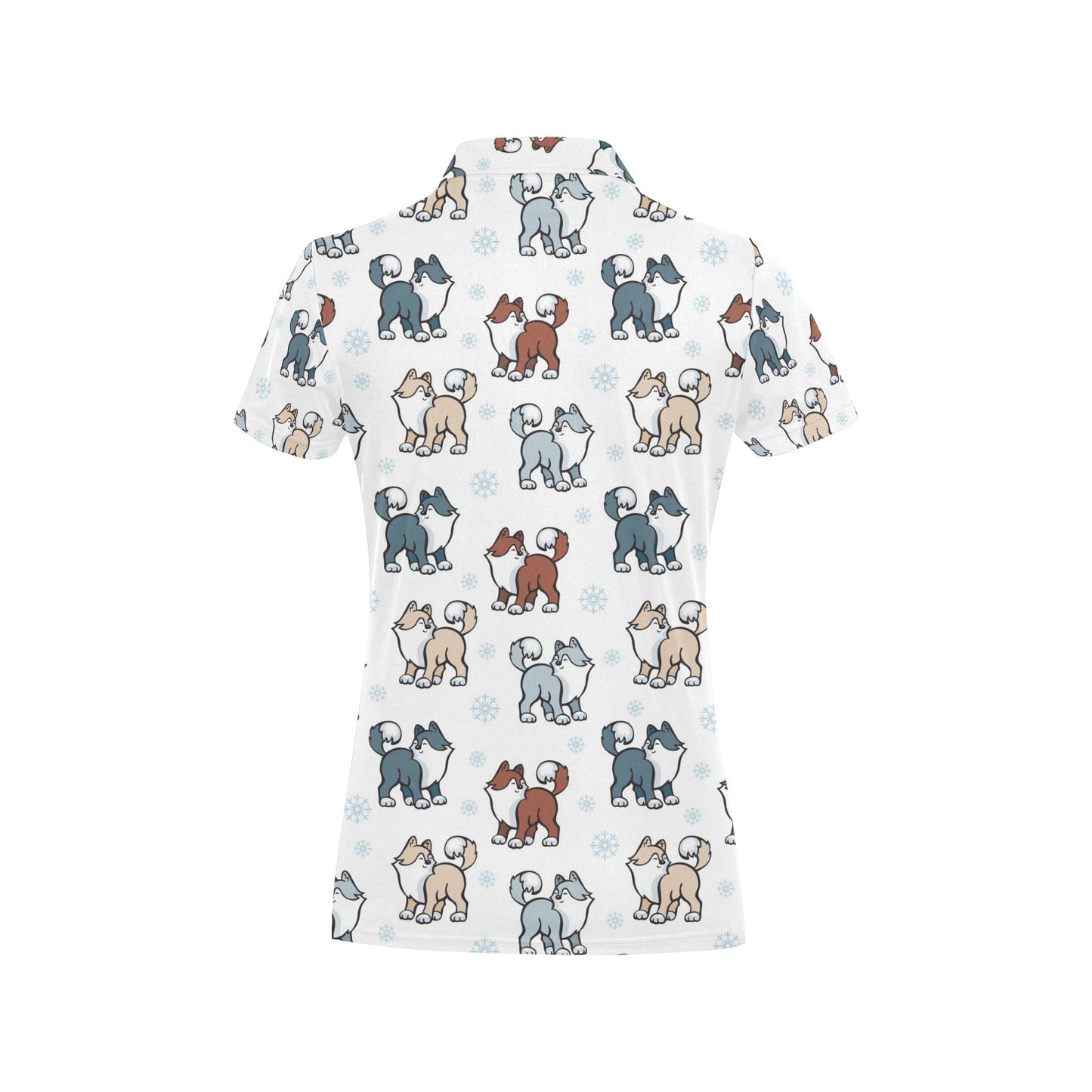 Alaskan Malamute Pattern Print Design 02 Women's Polo Shirt