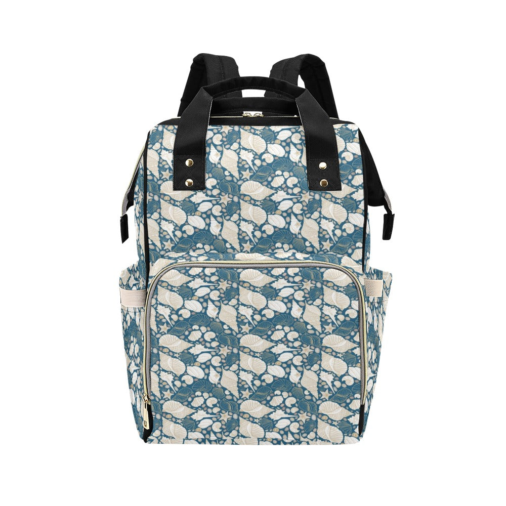 Seashell Print Design LKS308 Diaper Bag Backpack