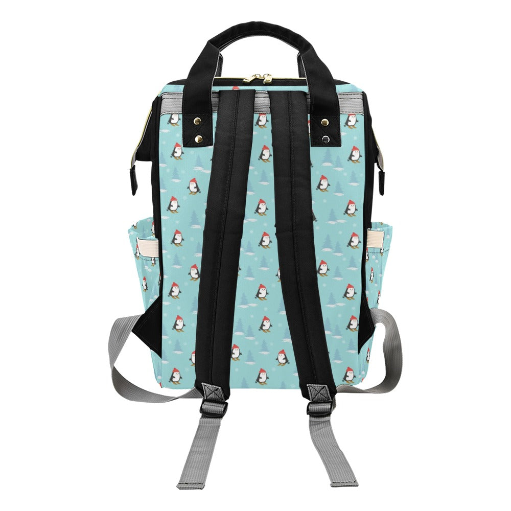 Ski Penguin Print Design LKS304 Diaper Bag Backpack