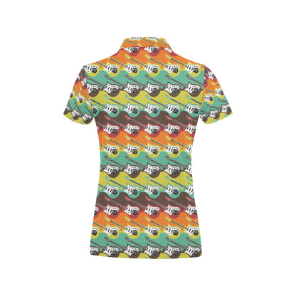Electric Guitar Print Design LKS401 Women's Polo Shirt