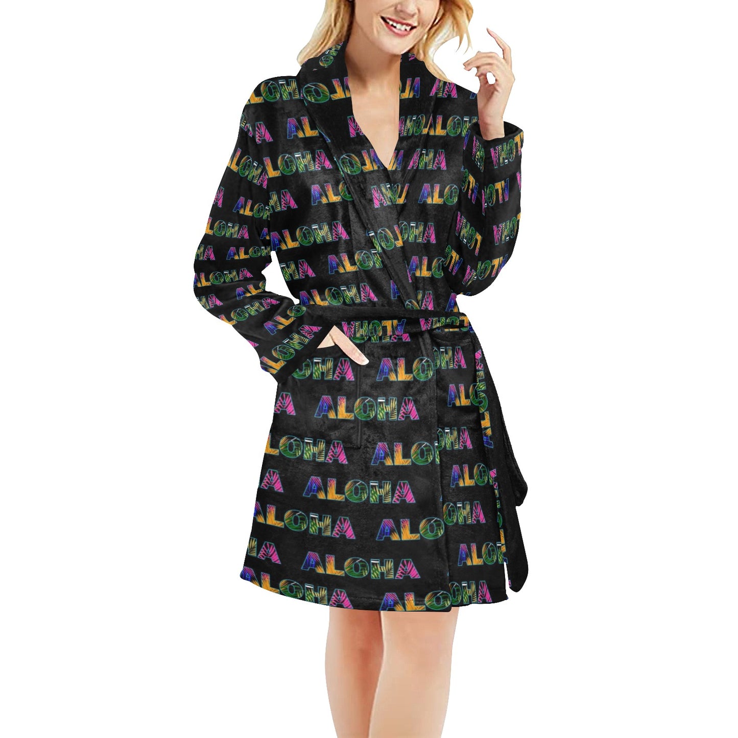 Aloha Hawaii Neon Women's Fleece Robe