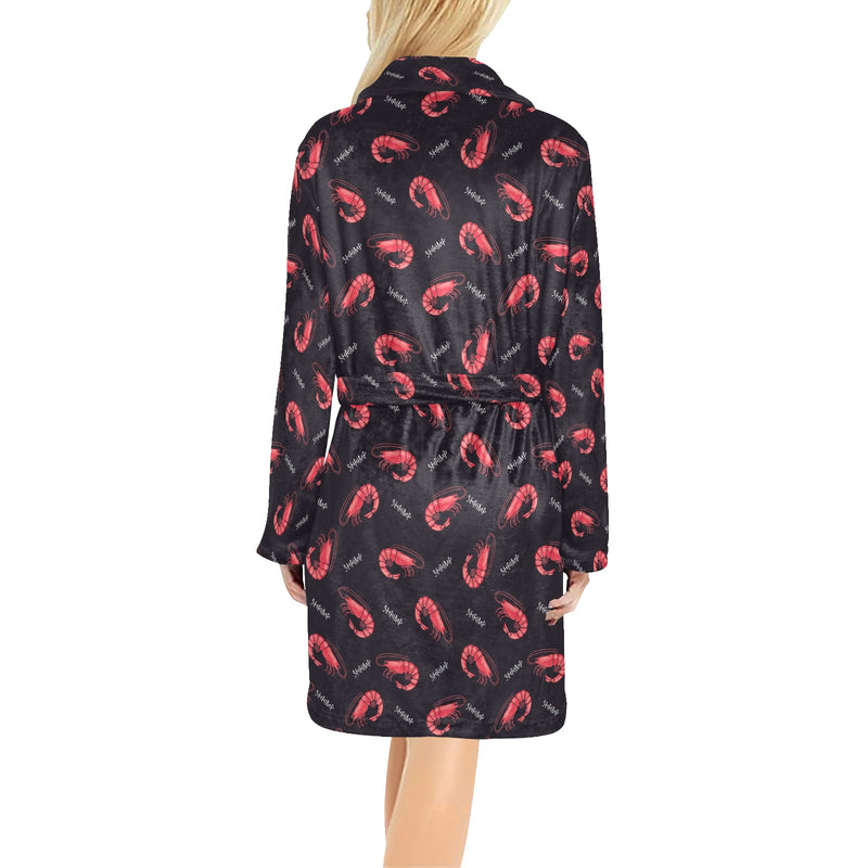 Shrimp Print Design LKS302 Women's Fleece Robe