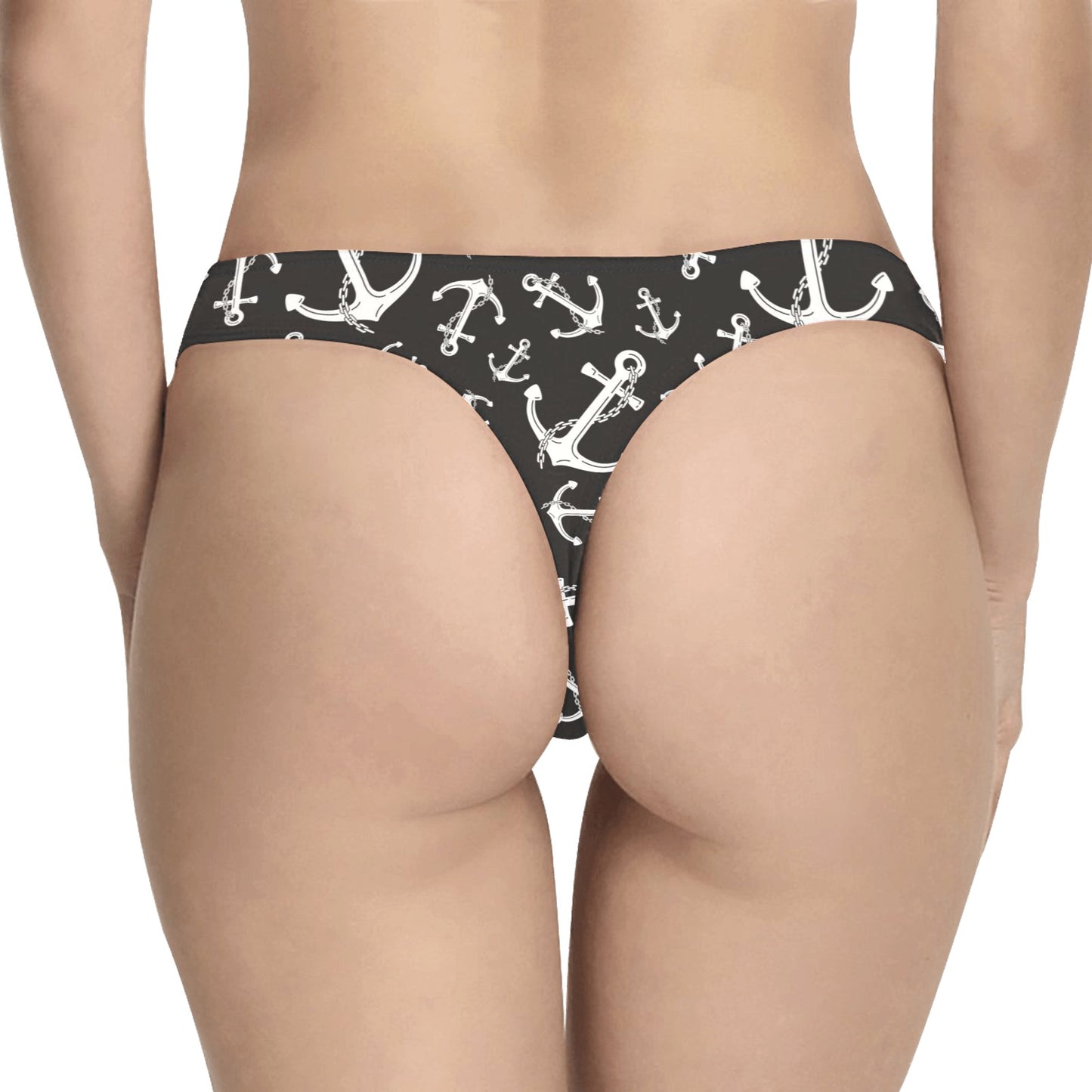 Anchor Black White Women's Thongs