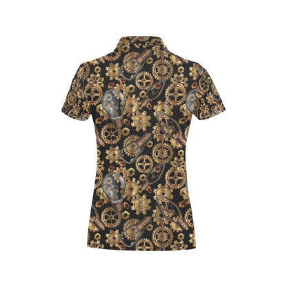 Steampunk Lightbulb Print Design LKS304 Women's Polo Shirt