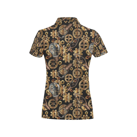 Steampunk Lightbulb Print Design LKS304 Women's Polo Shirt
