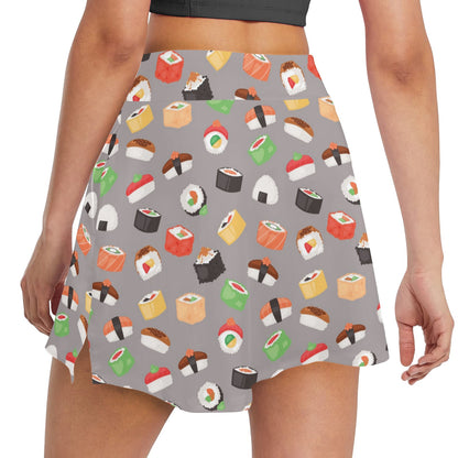 Sushi Print Design LKS307 17" Golf & Pickleball Skort with Pockets