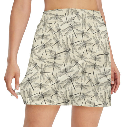 Dragonfly Print Design LKS402 17" Golf & Pickleball Skort with Pockets