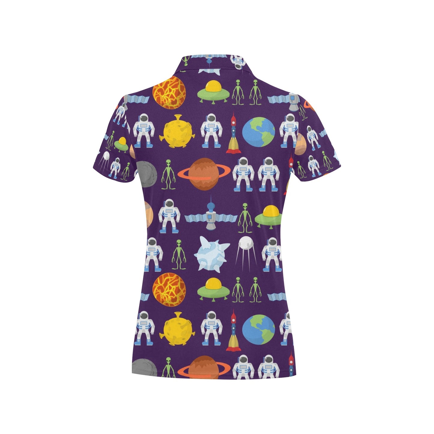 Alien Astronaut Planet Women's Polo Shirt