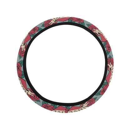 Tattoo Heart Print Design LKS301 Steering Wheel Cover with Elastic Edge