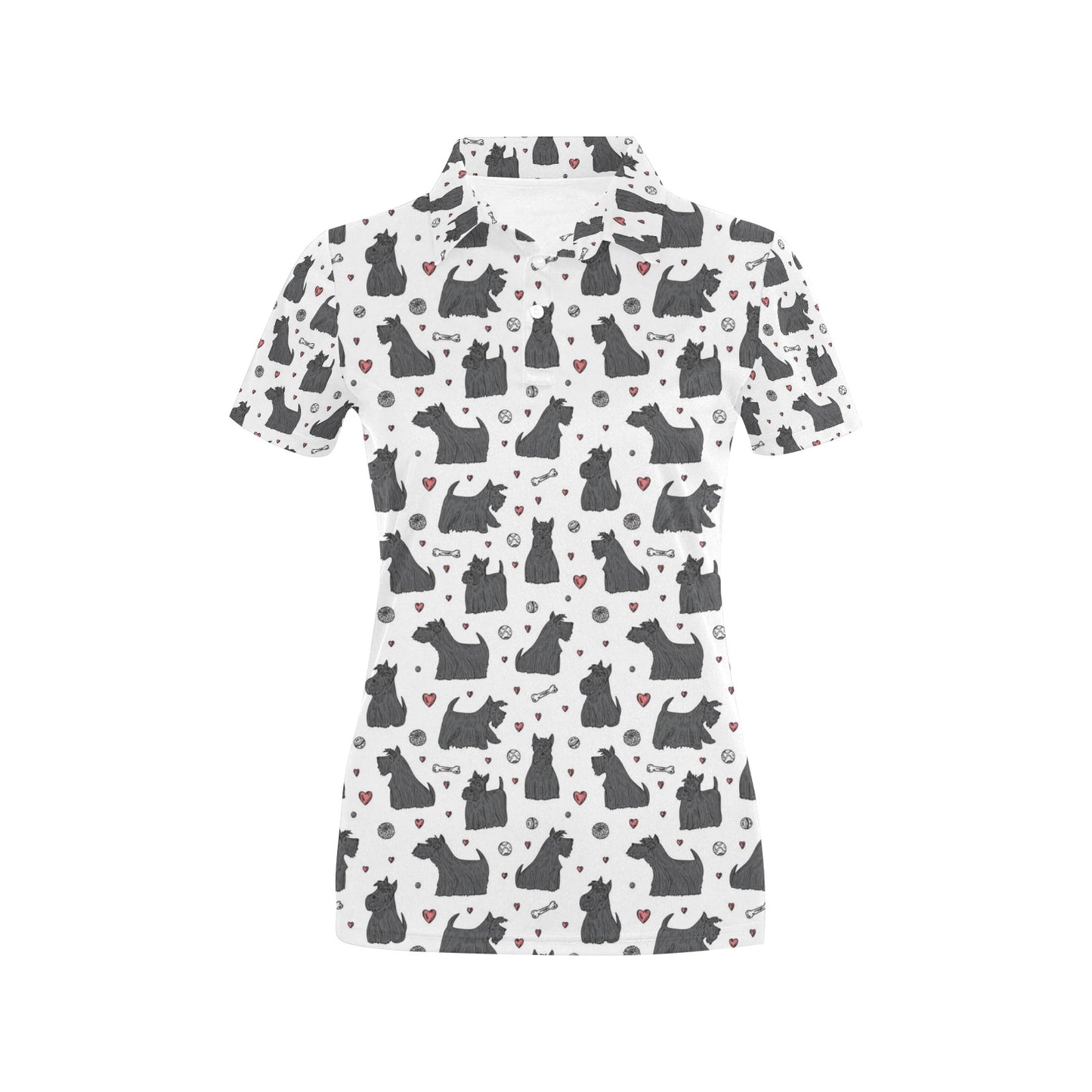 Scottish Terriers Print Design LKS3015 Women's Polo Shirt