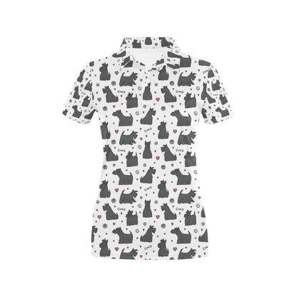 Scottish Terriers Print Design LKS3015 Women's Polo Shirt