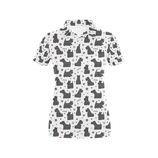 Scottish Terriers Print Design LKS3015 Women's Polo Shirt