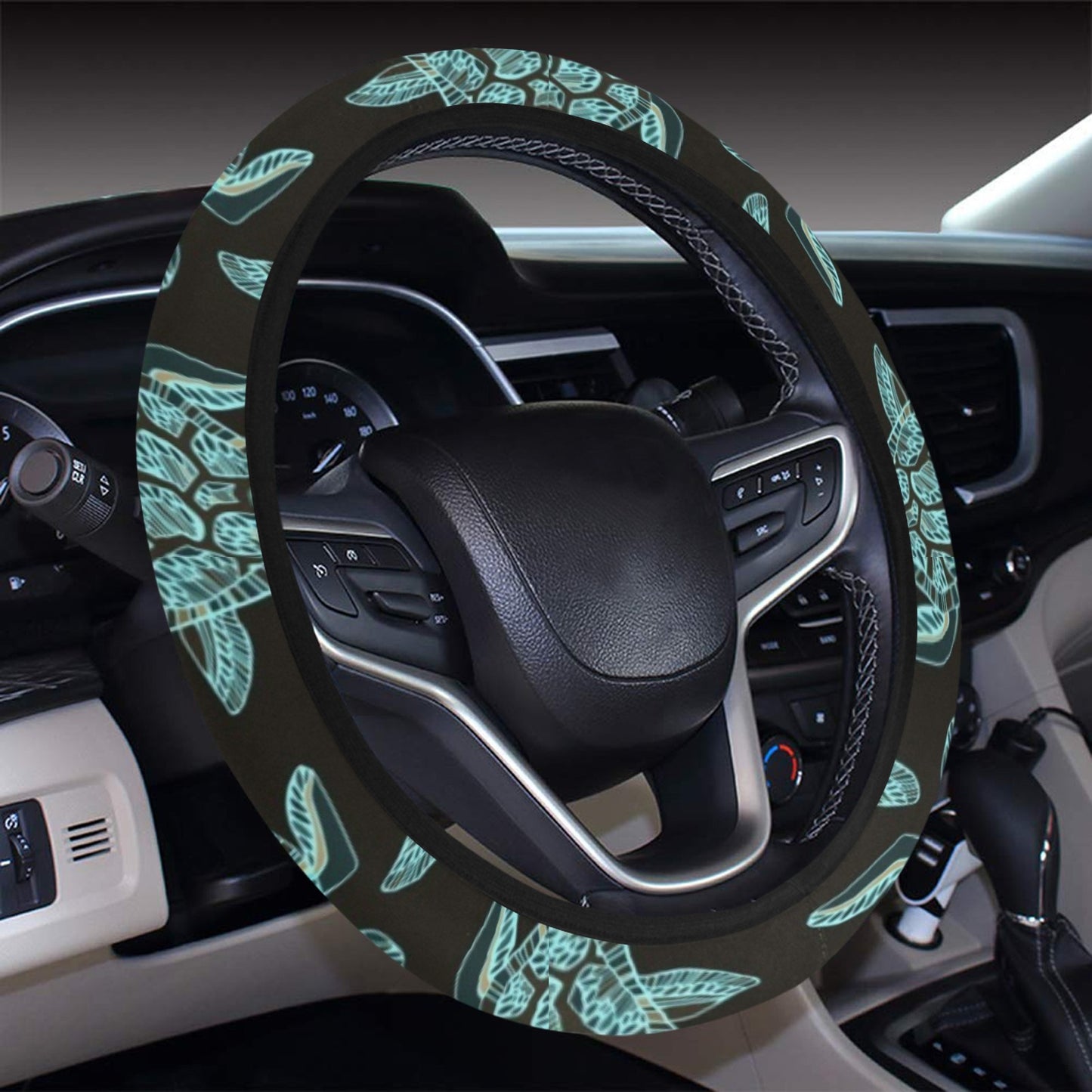 Sea Turtle Print Design LKS302 Steering Wheel Cover with Elastic Edge