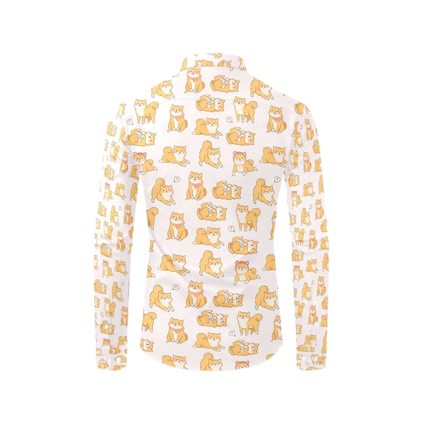 Shiba Inu Print Design LKS308 Men's Long Sleeve Dress Shirt