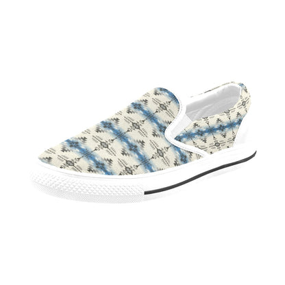 Southwest Pattern Print Design LKS304 White Slip Ons Canvas Women's Shoes