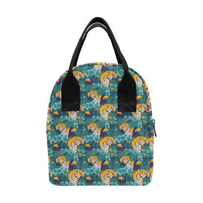 Tiger Tropical Print Design LKS301 Insulated Lunch Bag