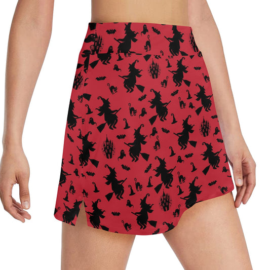 Witch Print Design LKS303 17" Golf & Pickleball Skort with Pockets
