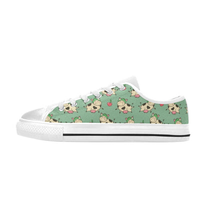 Cattle Print Design LKS402 Women's White Low Top Shoes
