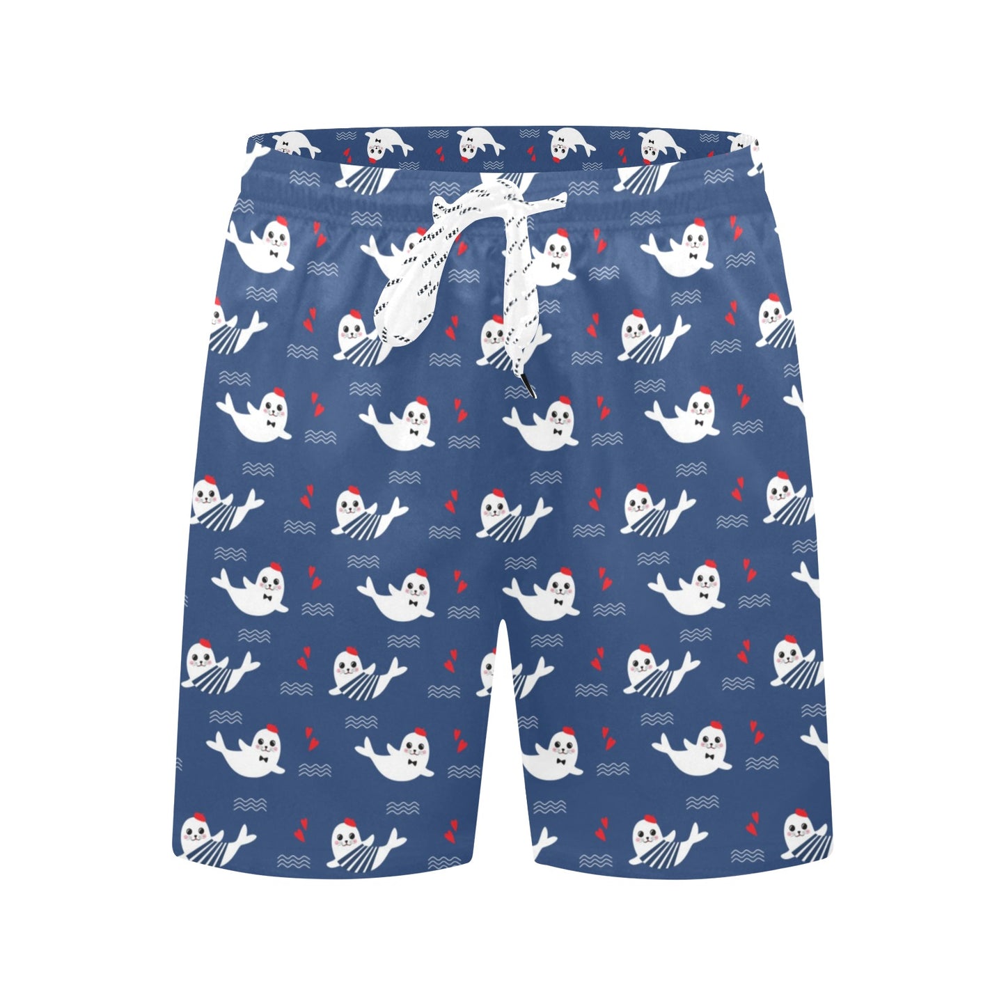 Sea Lion Print Design LKS403 Men's Swim Trunks Beach Shorts