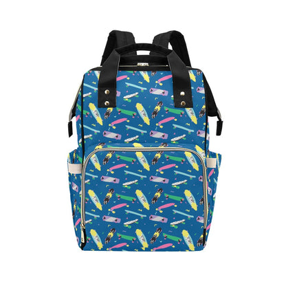 Skateboard Print Design LKS302 Diaper Bag Backpack