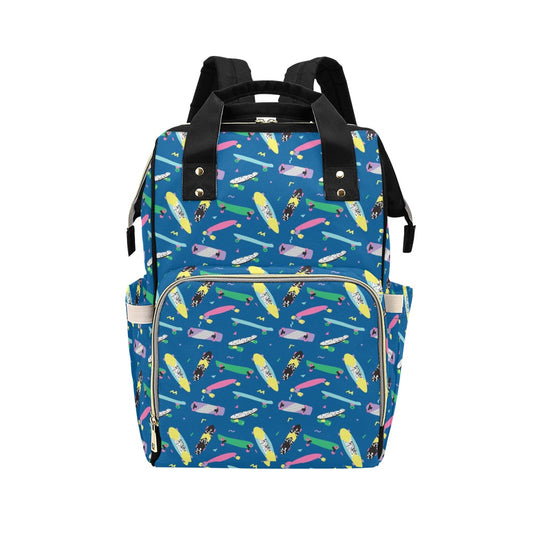 Skateboard Print Design LKS302 Diaper Bag Backpack