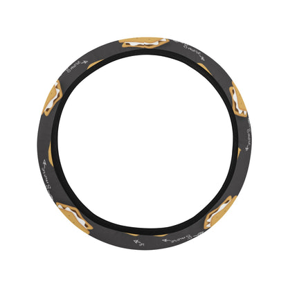 S_Mores Print Design LKS301 Steering Wheel Cover with Elastic Edge