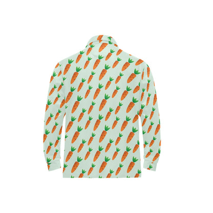 Carrot Pattern Print Design 05 Long Sleeve Polo Shirt For Men's