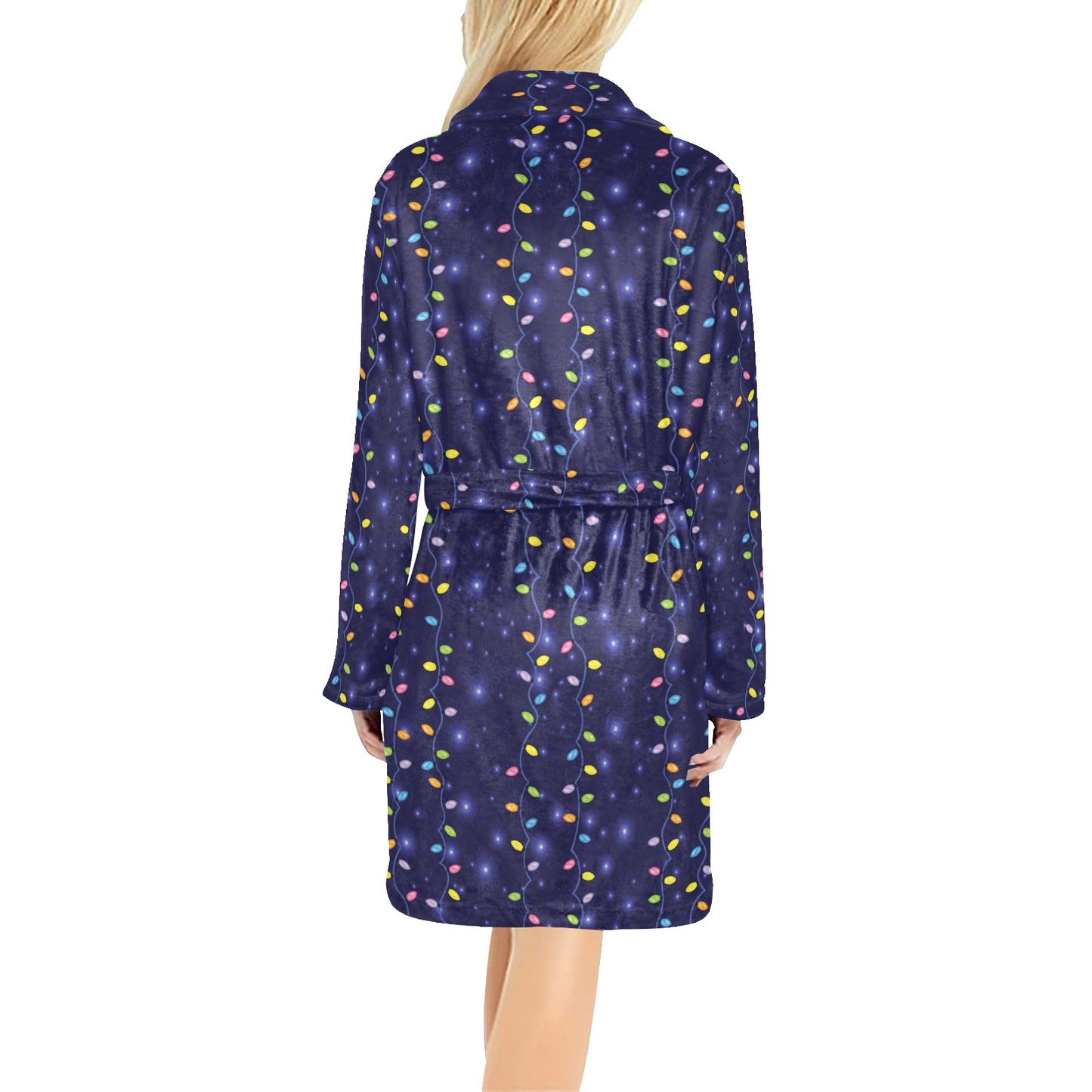 Christmas Light Pattern Print Design 03 Women's Fleece Robe