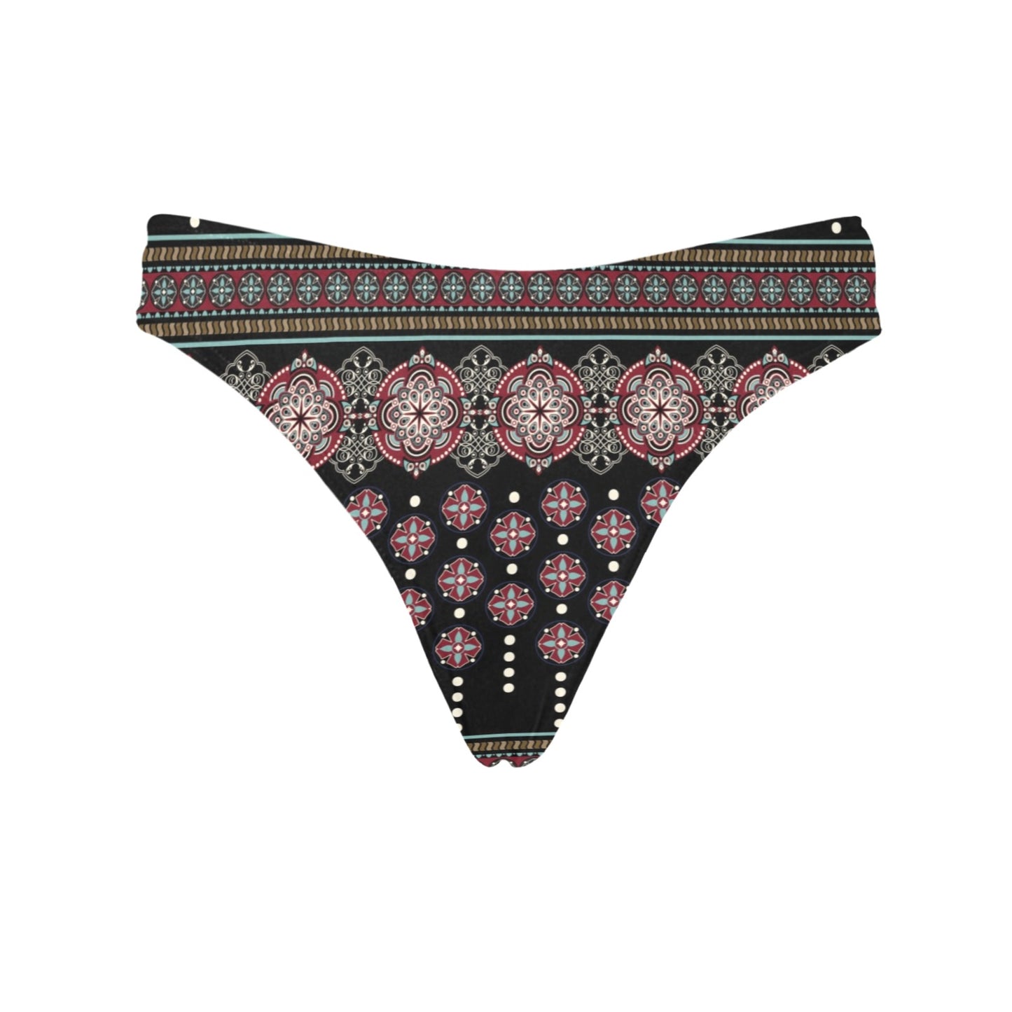 Ethnic Dot Style Print Pattern Women's Thongs