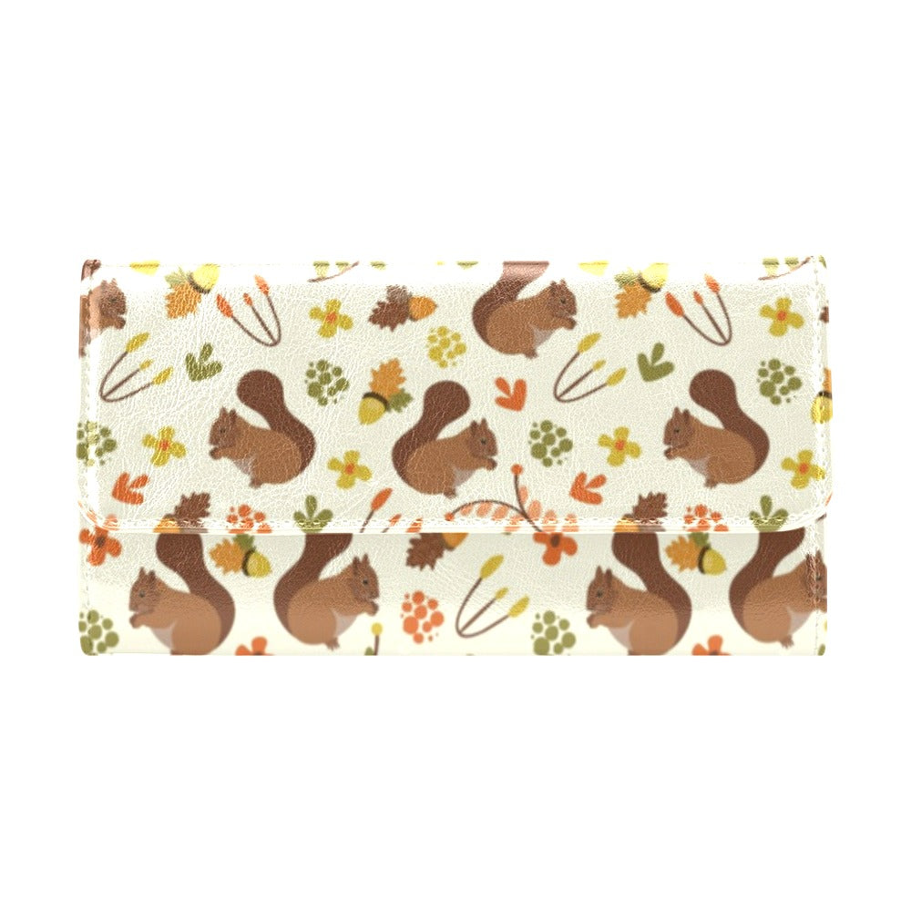 Squirrel Print Design LKS3010 Women's Trifold Wallet