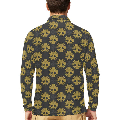 Celtic Tree of Life Design Long Sleeve Polo Shirt For Men's