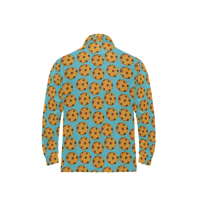Cookie Pattern Print Design 01 Long Sleeve Polo Shirt For Men's