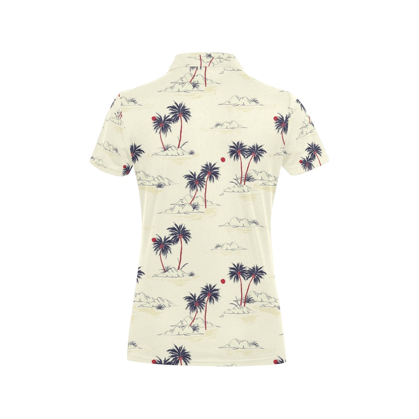 Palm Tree Pattern Print Design PT08 Women's Polo Shirt