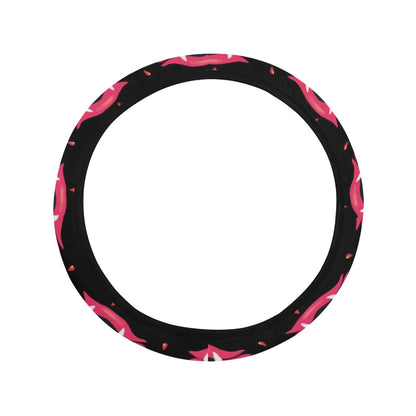 Vampire Lips Print Design LKS303 Steering Wheel Cover with Elastic Edge