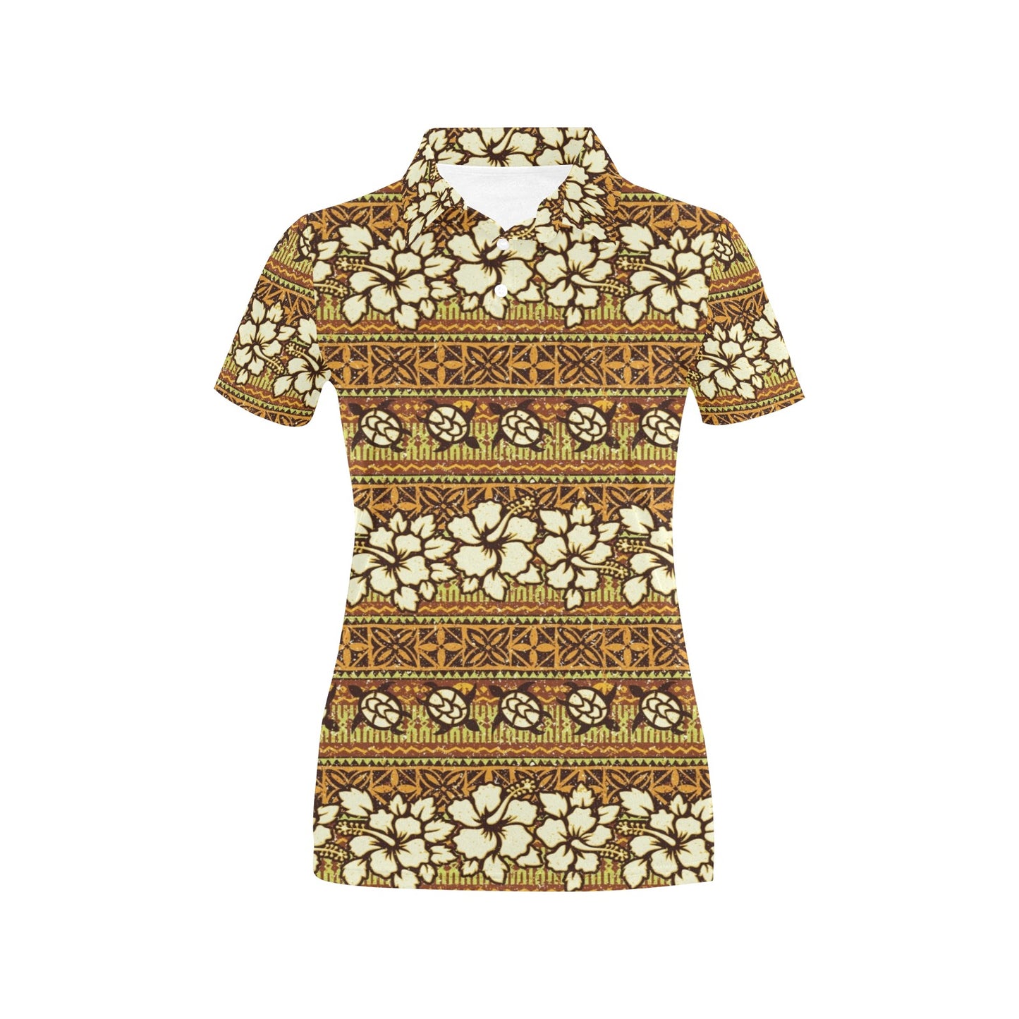 Hawaiian Themed Pattern Print Design H015 Women's Polo Shirt