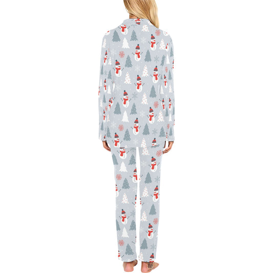 Snowman Print Design LKS302 Women's Long Pajama Set