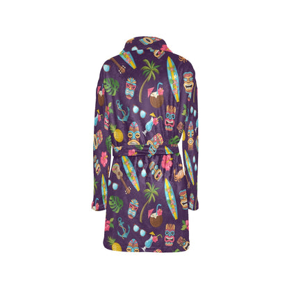 Hawaiian Themed Pattern Print Design H024 Women's Fleece Robe