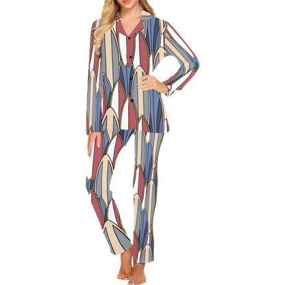 Surf board Pattern Women's Long Pajama Set