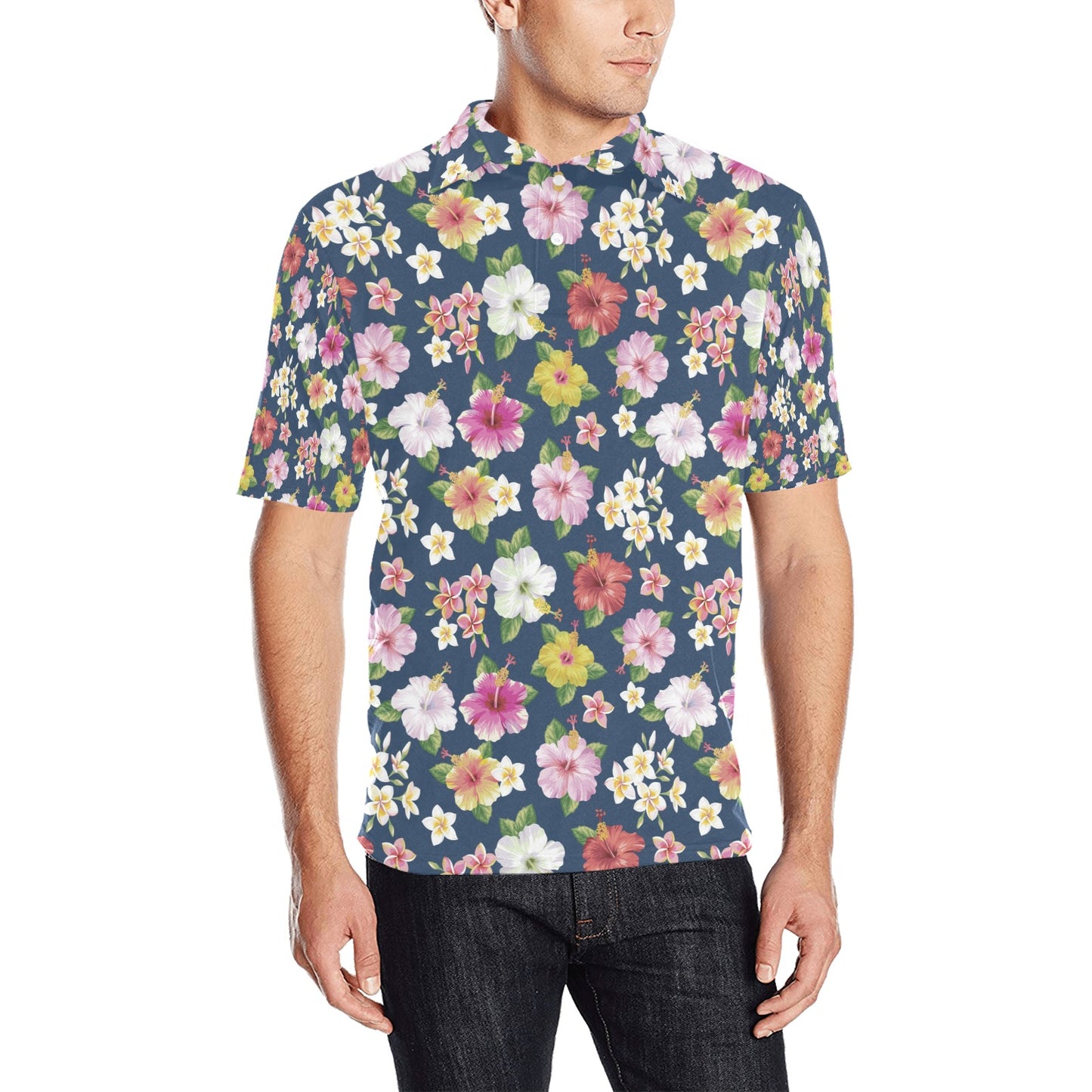 Hibiscus Sweet Print Design LKS304 Men Polo Shirt
